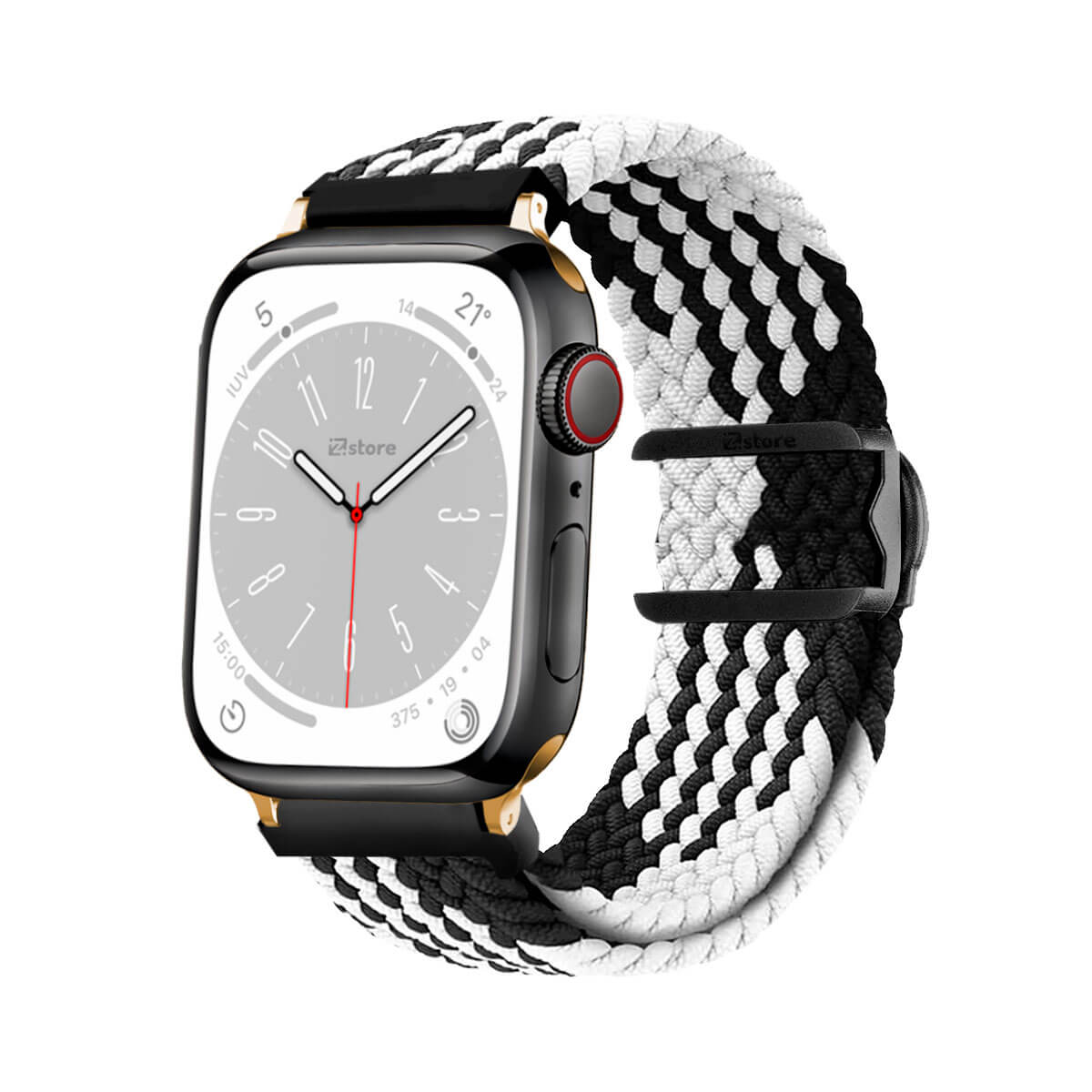 Correas de Nylon Para Apple Watch 42-44-45-49mm Gold Negro Bicolor