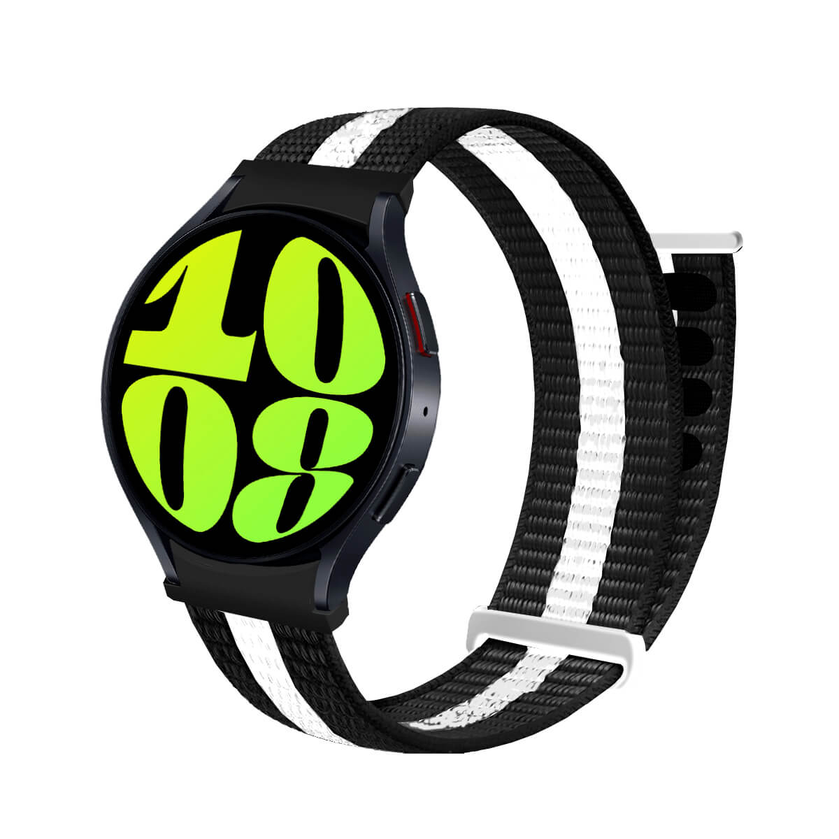Correa de Nylon Para Samsung Galaxy Watch 6 Negro Bicolor