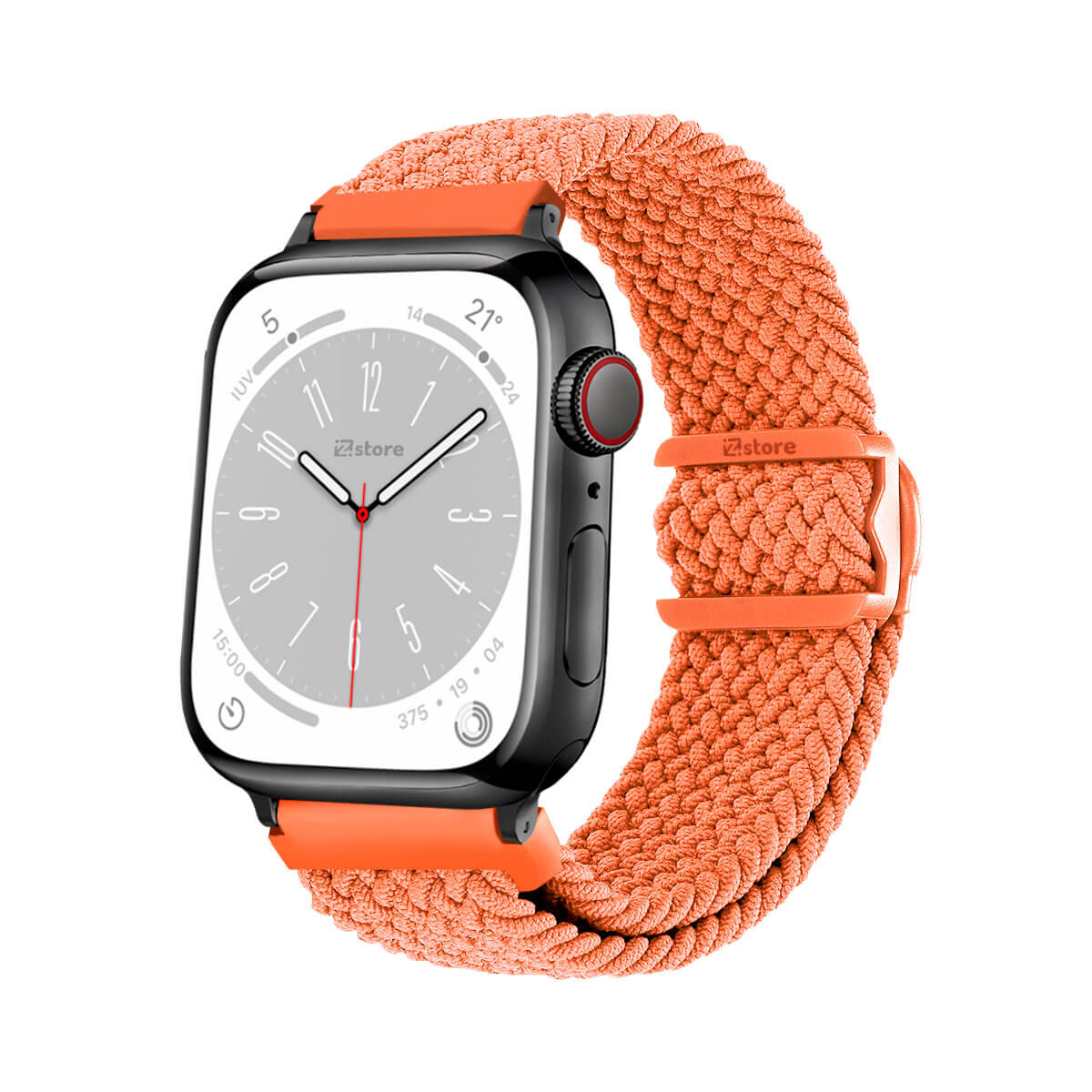Correas de Nylon Para Apple Watch 42-44-45-49mm Black Naranja
