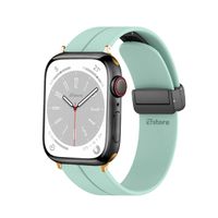 Correa Para Apple Watch Broche Magnético 42-44-45-49mm Gold Verde Agua