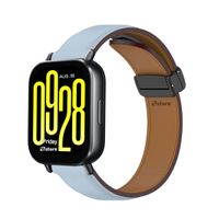 Correa de Cuero Para Redmi Watch 5 Active Magnético Celeste