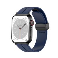 Correa Para Apple Watch Broche Magnético 42-44-45-49mm Black Azul Oscuro