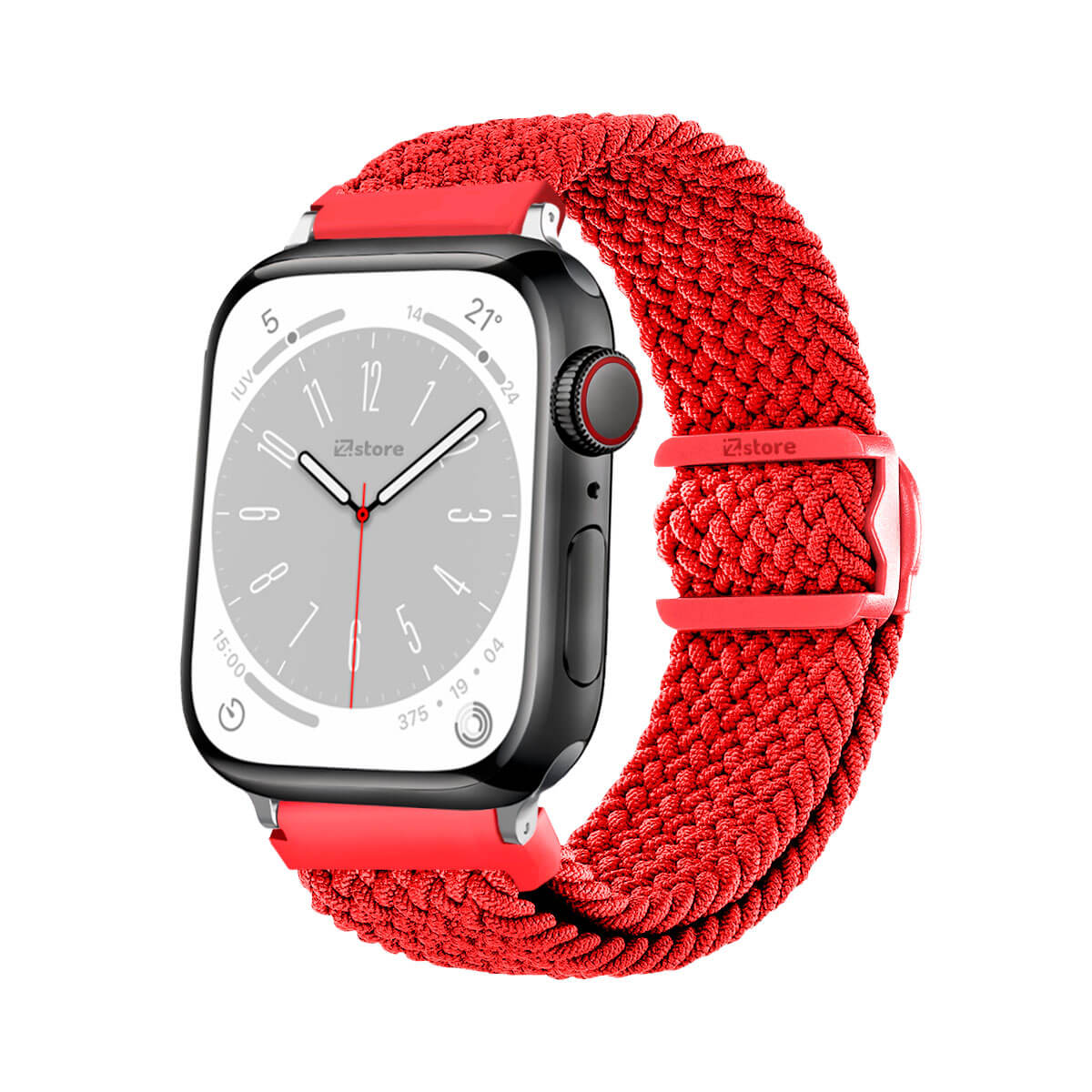Correas de Nylon Para Apple Watch 42-44-45-49mm Silver Rojo