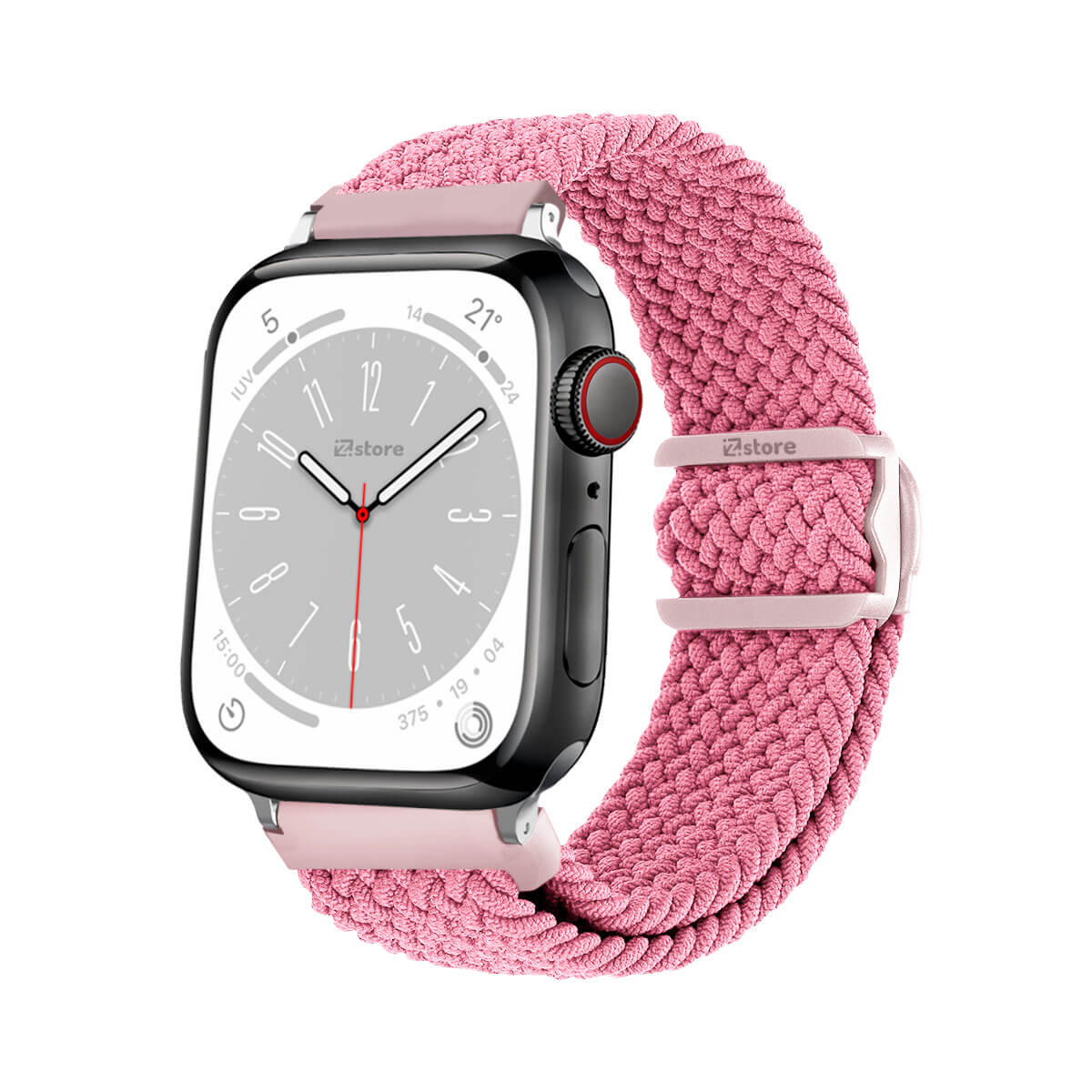 Correas de Nylon Para Apple Watch 42-44-45-49mm Silver Rosado