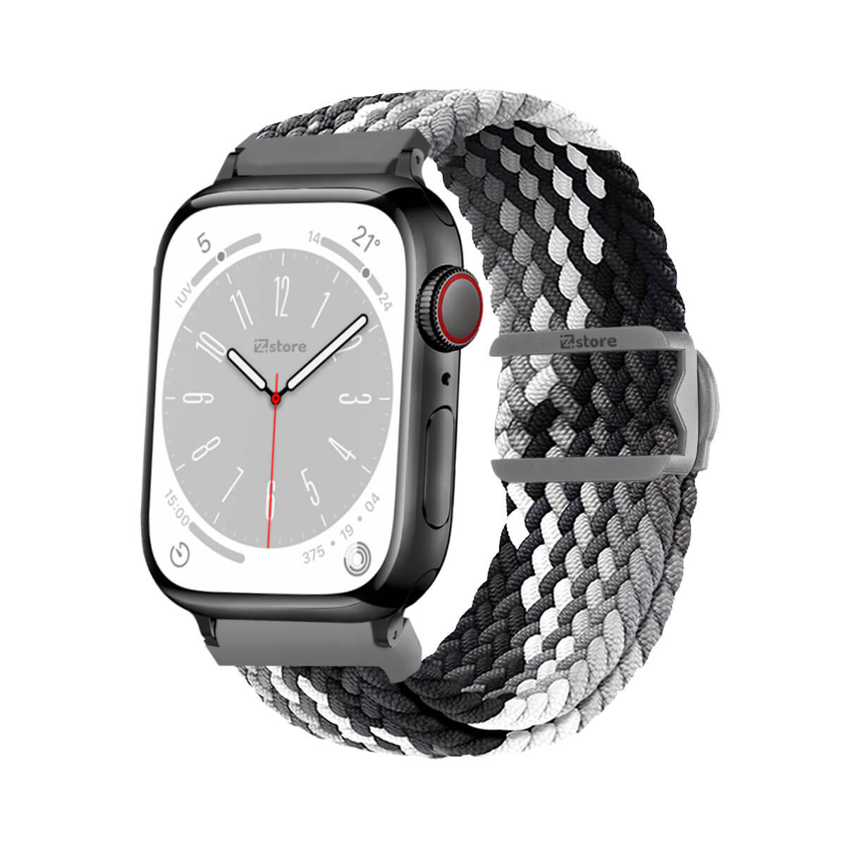 Correas de Nylon Para Apple Watch 42-44-45-49mm Black Gris Tricolor