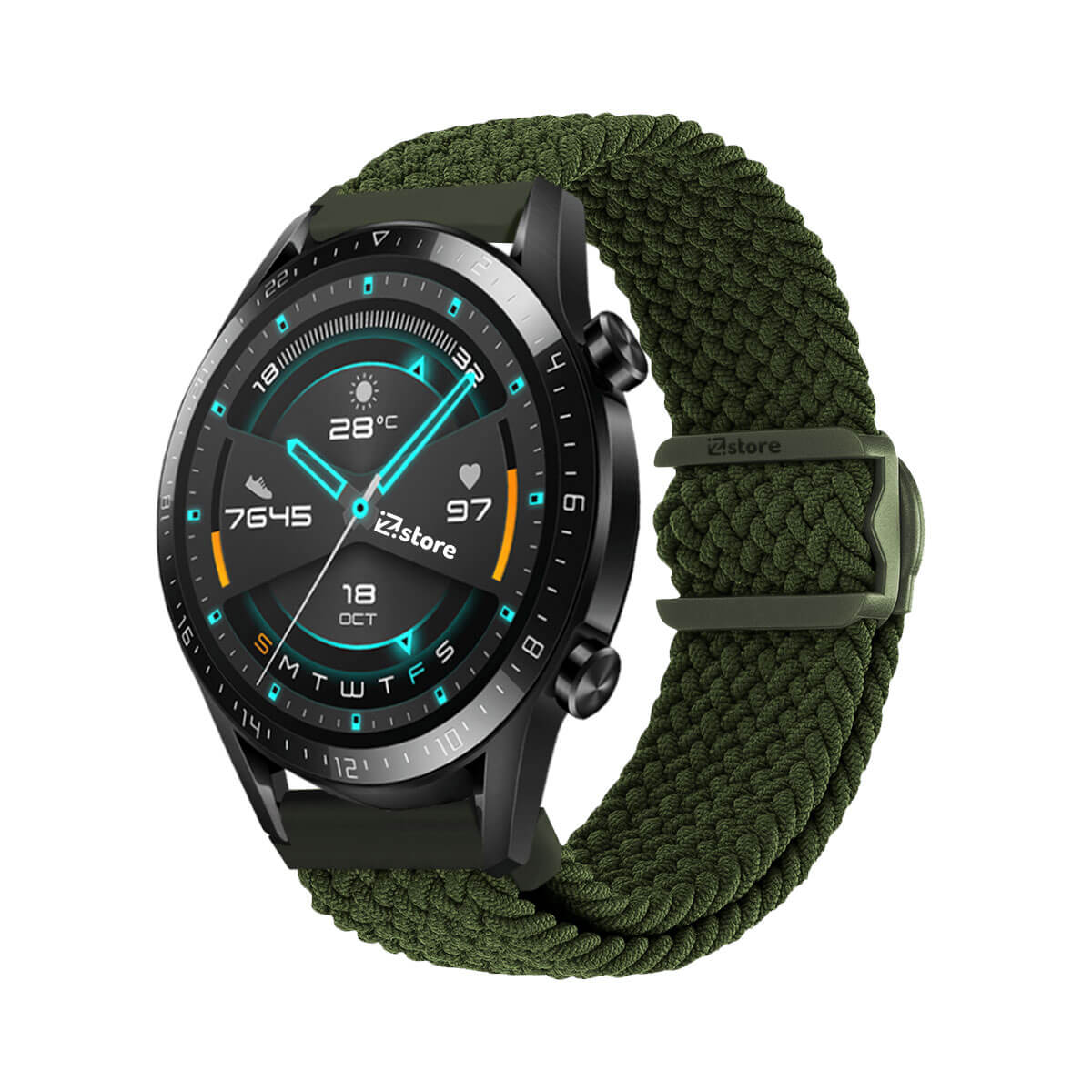 Correa de Nylon Para Huawei Watch GT2 46mm Verde Militar