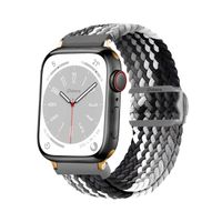 Correas de Nylon Para Apple Watch 42-44-45-49mm Gold Gris Tricolor