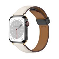 Correa De Cuero Para Apple Watch 42-44-45-49mm Gold Crema