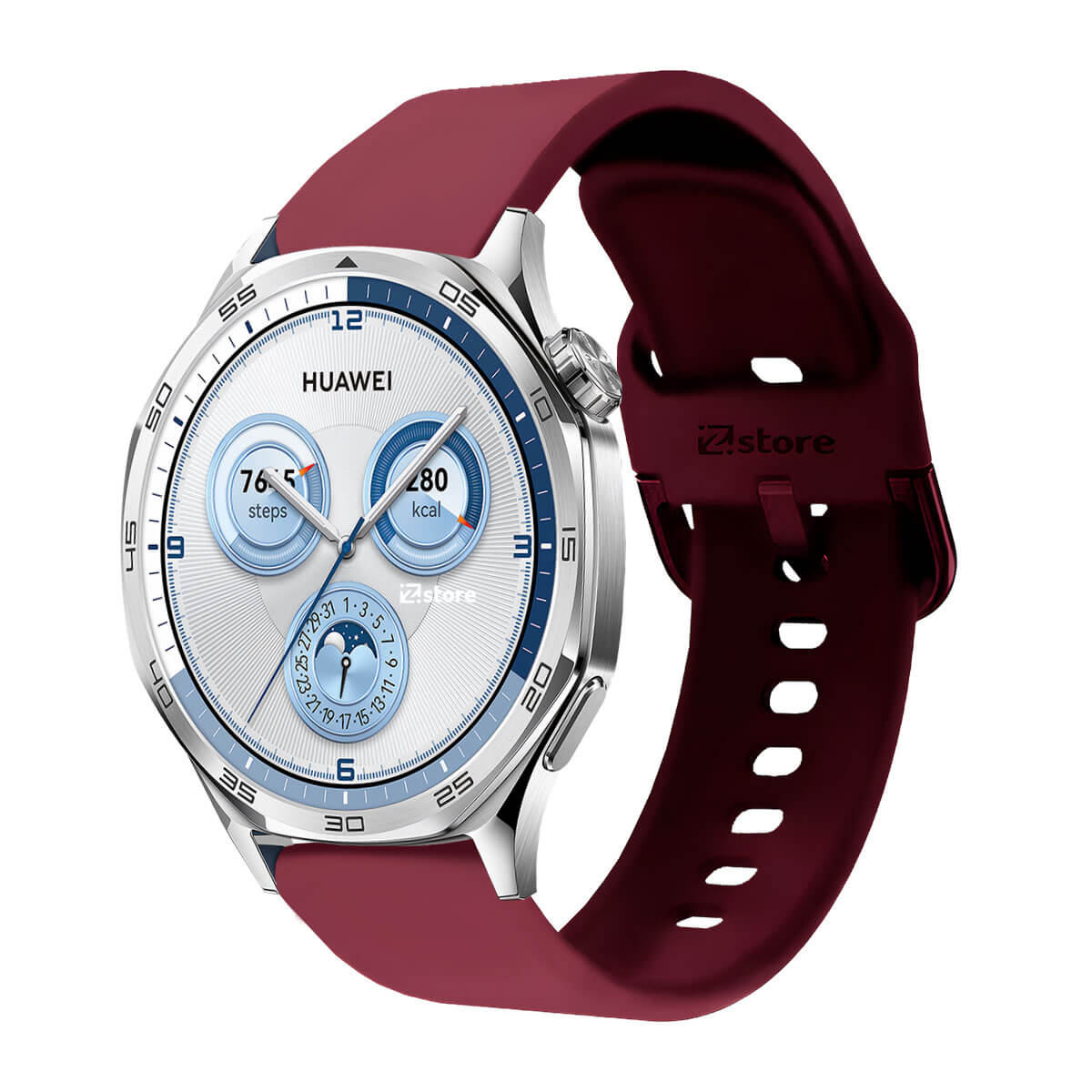 Correa Para Huawei Watch GT5/GT5 Pro 46mm Hebilla Vino Rojo