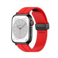 Correa Para Apple Watch Broche Magnético 42-44-45-49mm Black Rojo
