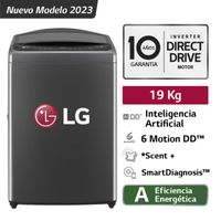 Lavadora WT19BV6 19kg AI DD Carga Superior Negro Claro LG