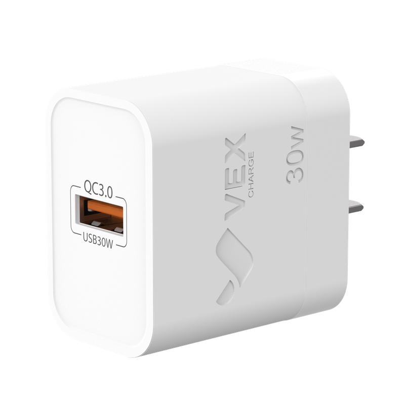 Cargador de pared negro carga rápida 30W