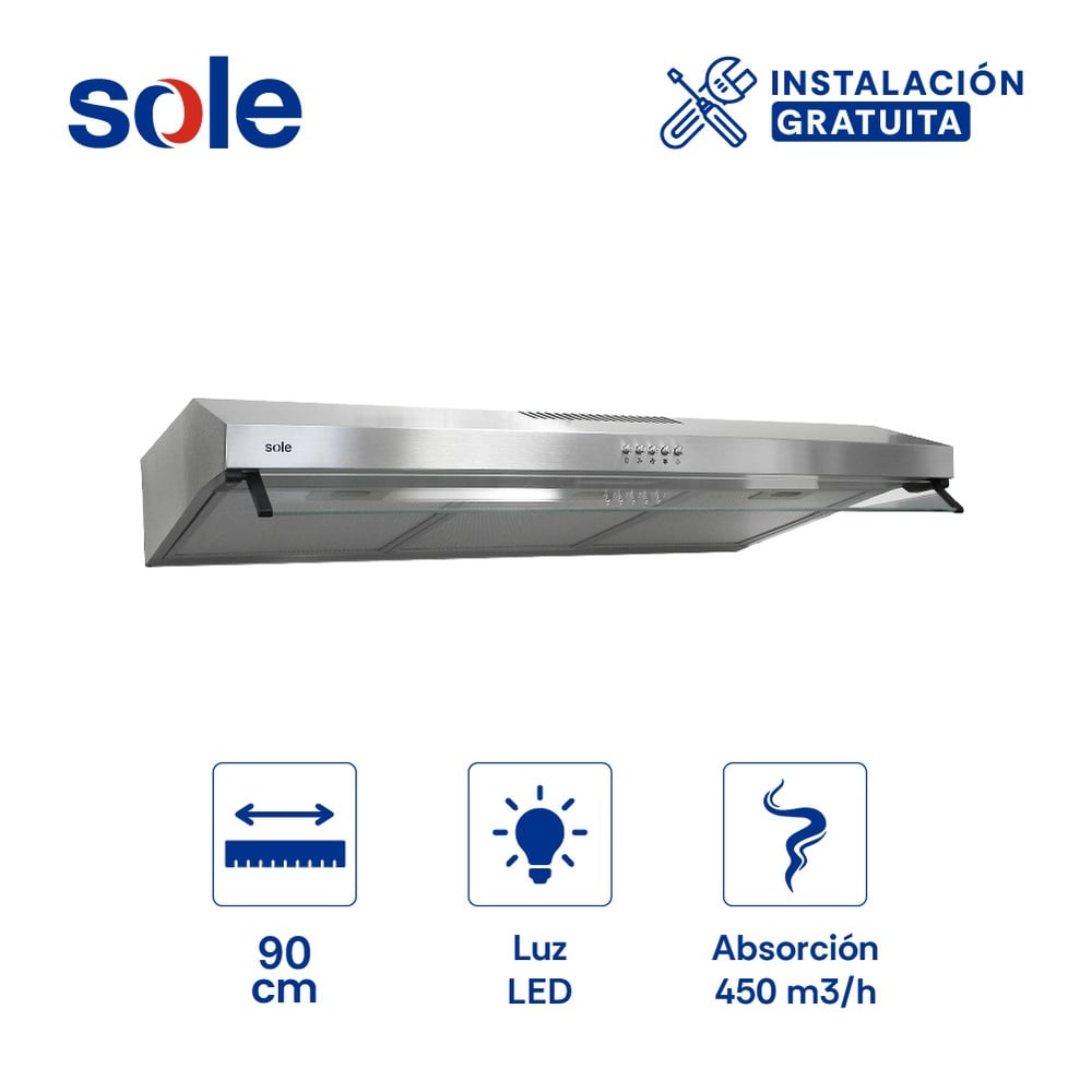 Campana Inoxidable Roma 90cm TURE17COV2 (MUNDO ELECTRONICO)