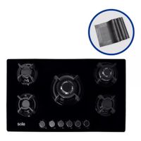 Cocina Empotrable Sole de Vidrio Templado, Timer de Apagado,5 hornillas SOLCO059 (MUNDO ELECTRONICO)