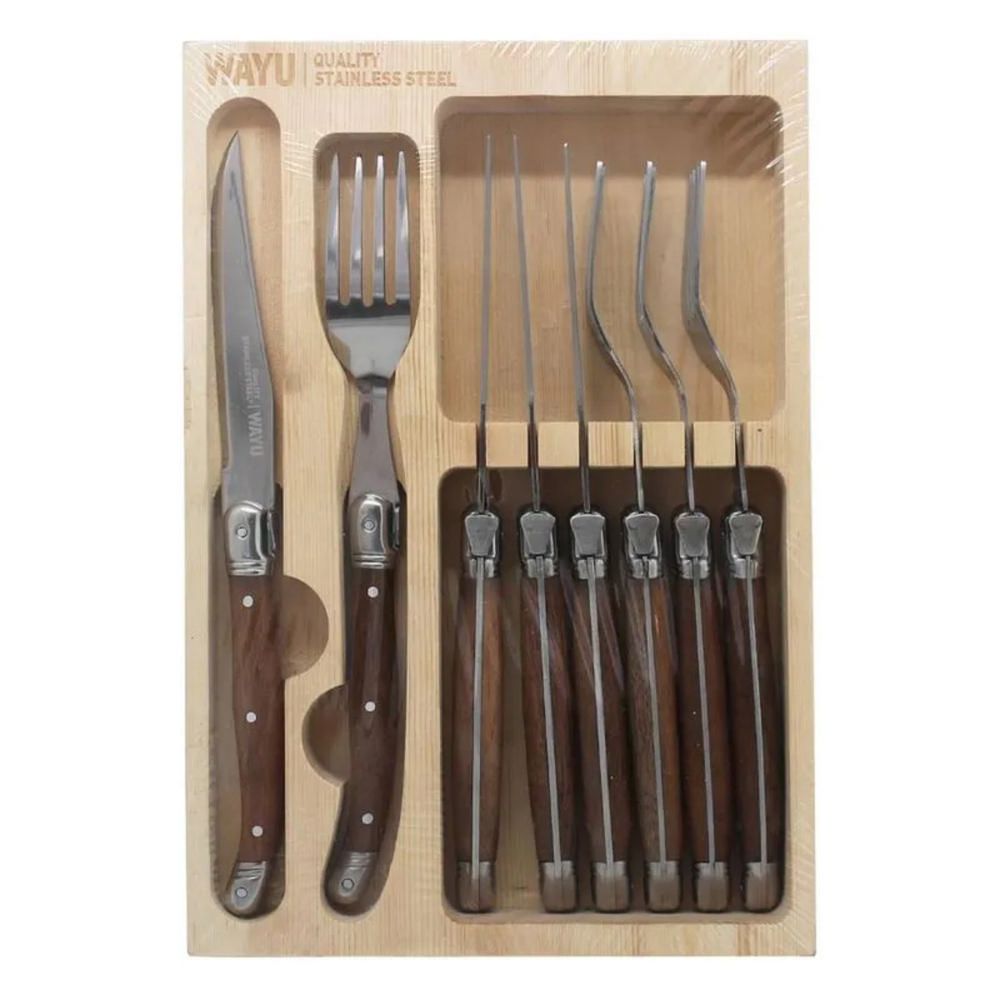 Set Cuchillos Y Tenedores Premium 8 Piezas Wayu
