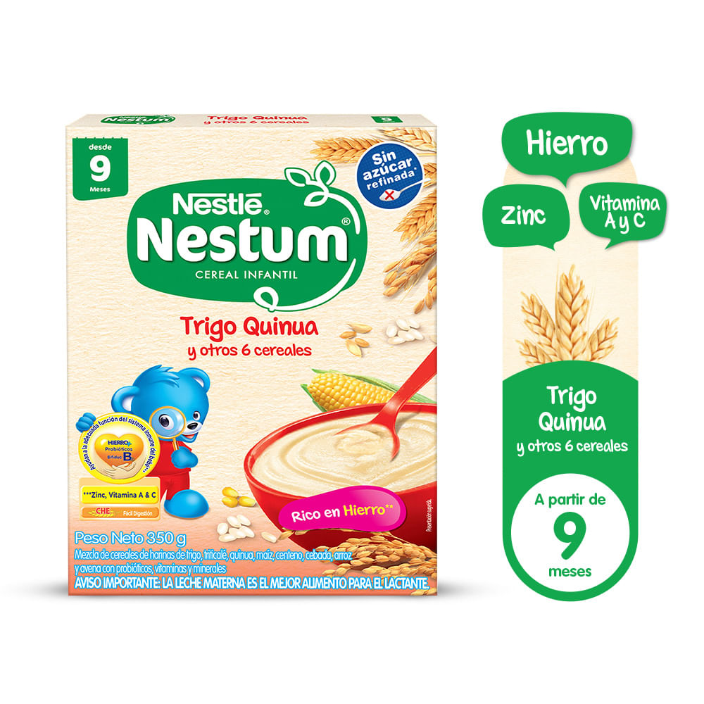 Cereal Infantil NESTUM® Trigo Quinua y otros 6 cereales - Caja 350 G