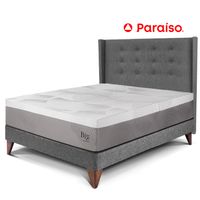 Dormitorio Europeo Royal Balanzze + Cabecera Gold 1.5 Plazas Gris