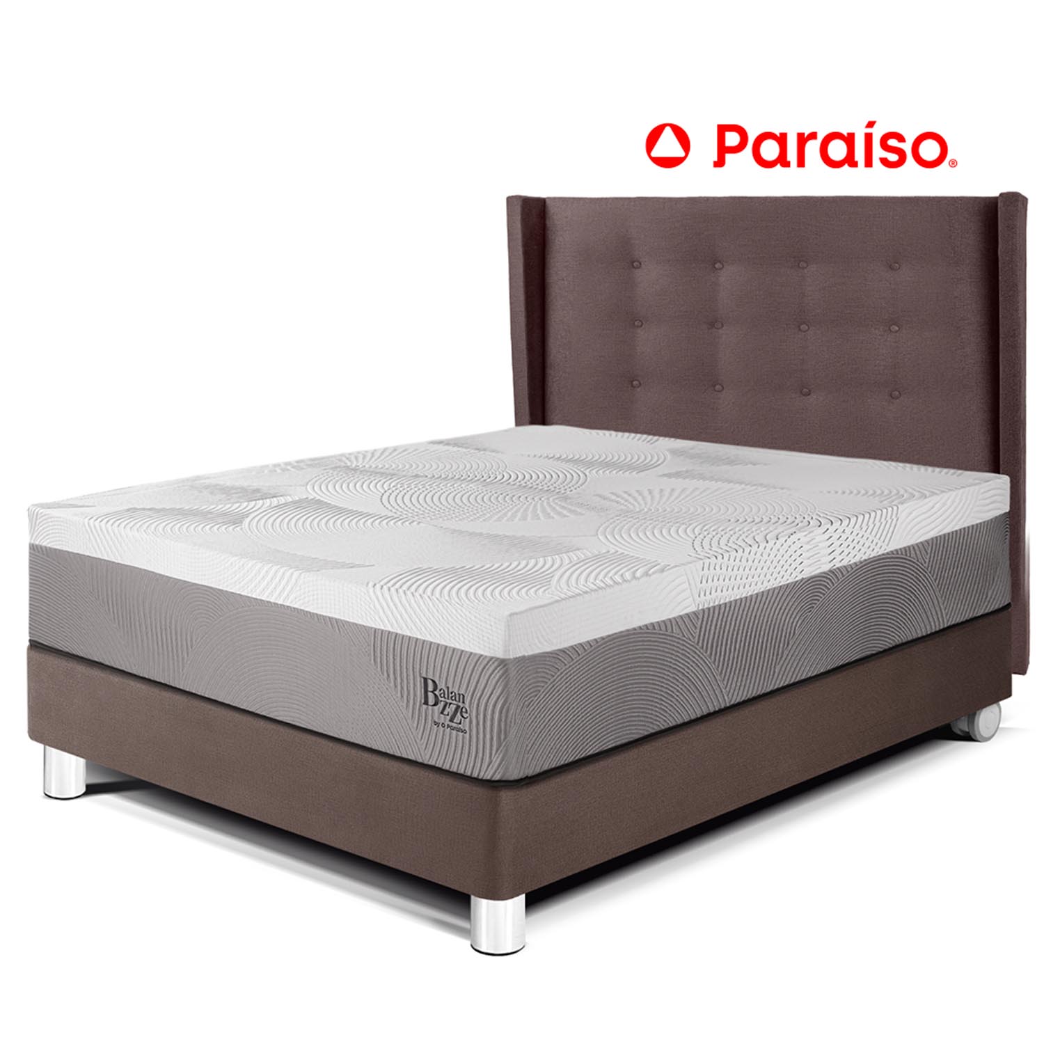 Dormitorio Royal Balanzze + Cabecera Gold 1.5 Plazas Chocolate