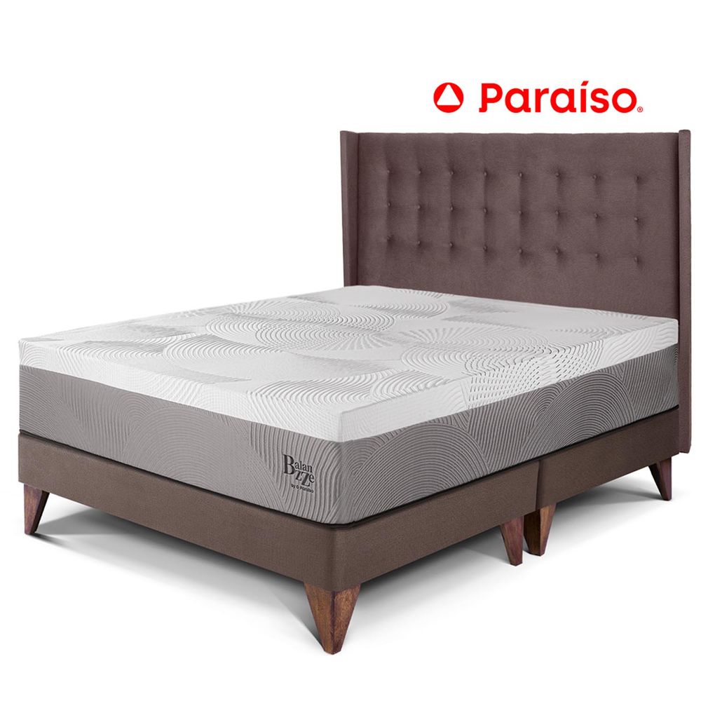 Dormitorio Europeo Royal Balanzze + Cabecera Gold King Chocolate