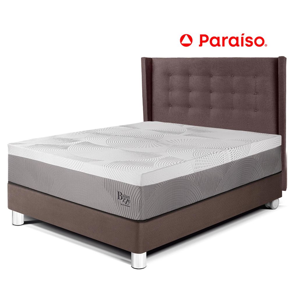 Dormitorio Royal Balanzze + Cabecera Gold 2 Plazas Chocolate