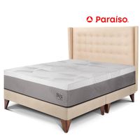 Dormitorio Europeo Royal Balanzze + Cabecera Gold King Champagne