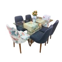 Juego de Comedor Mármol 6 Sillas Daya – Plomo