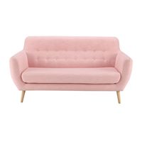 Sofá Vintage Rabhé 2 Cuerpos Rosado