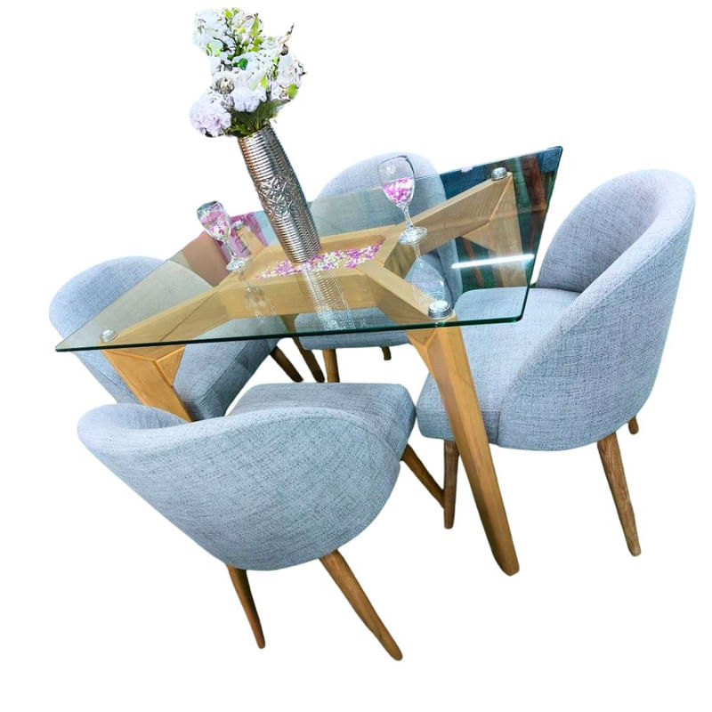 Juego de Comedor 4 Sillas Vintage Nora – Gris