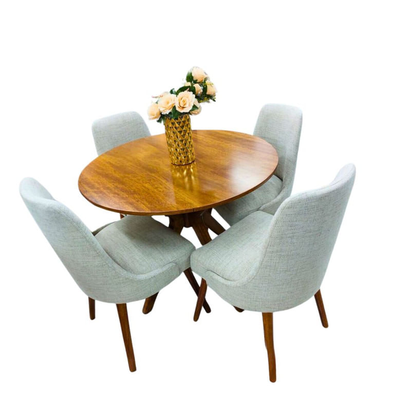 Juego de Comedor 4 Sillas Vintage Vania – Plata