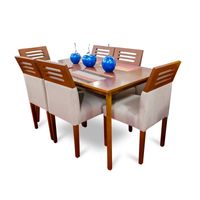 Juego de Comedor Emma 06 Sillas Rabhé Beige