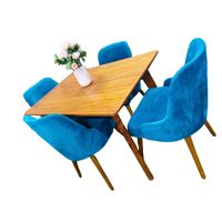Juego de Comedor 4 Sillas Vintage Petra – Azul