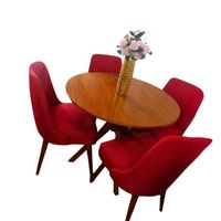 Juego de Comedor 4 Sillas Vintage Cora – Rojo