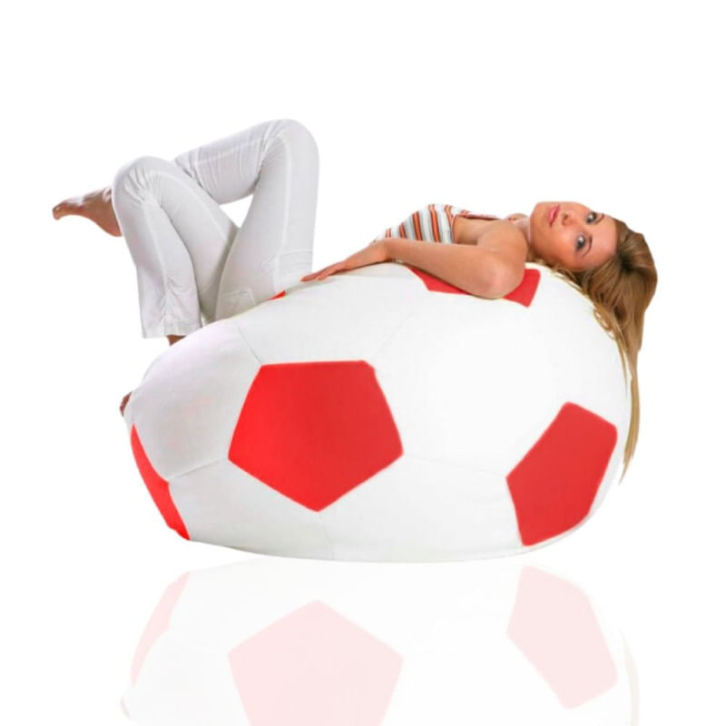 Puff Pelota Adulto – Rojo y Blanco