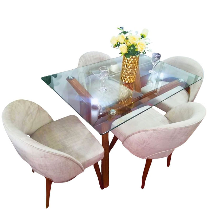 Juego de Comedor 4 Sillas Vintage Susan – Beige