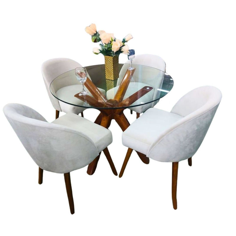 Juego de Comedor 4 Sillas Vintage Elisa – Beige