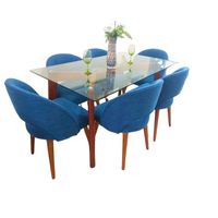 Juego de Comedor 6 Sillas Vintage Kaia – Azul