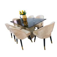 Juego de Comedor Mármol 6 Sillas Nara – Beige
