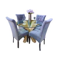 Juego de Comedor Mármol 4 Sillas Zoe – Gris