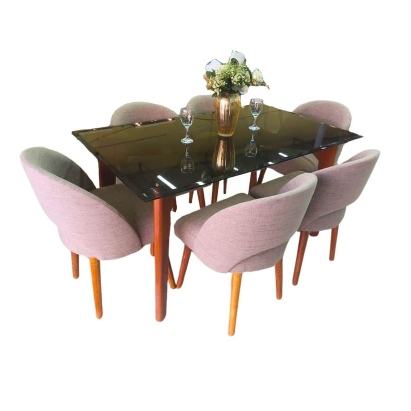 Juego de Comedor 6 Sillas Vintage Aurora – Beige
