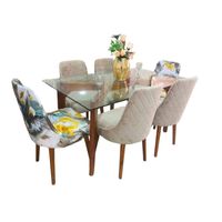 Juego de Comedor 6 Sillas Vintage Magda- Beige