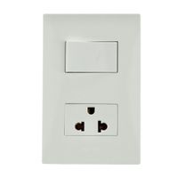 Interruptor + Tomacorriente Universal S220 Blanco Simon