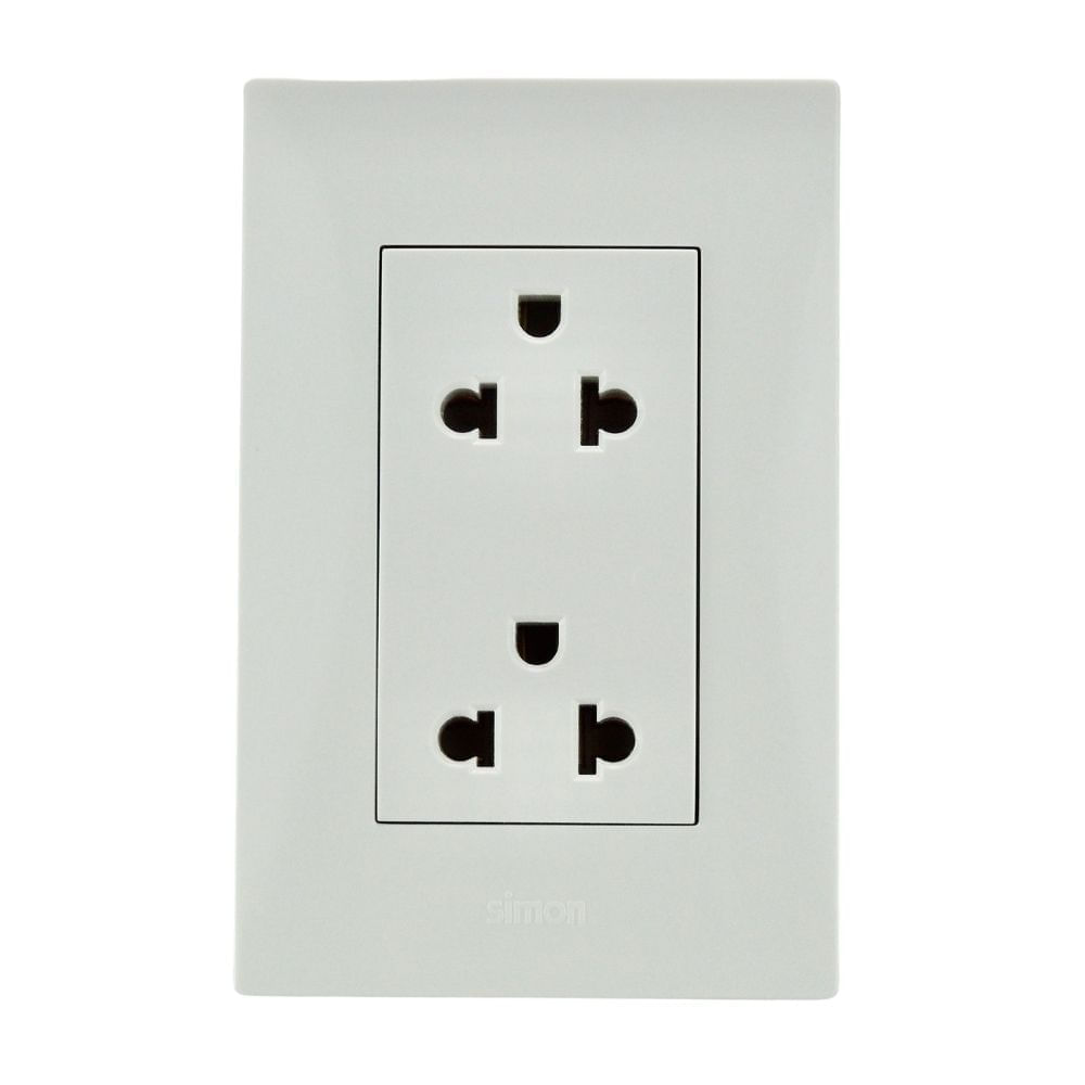 Tomacorriente Doble S220 Universal Blanco Simon