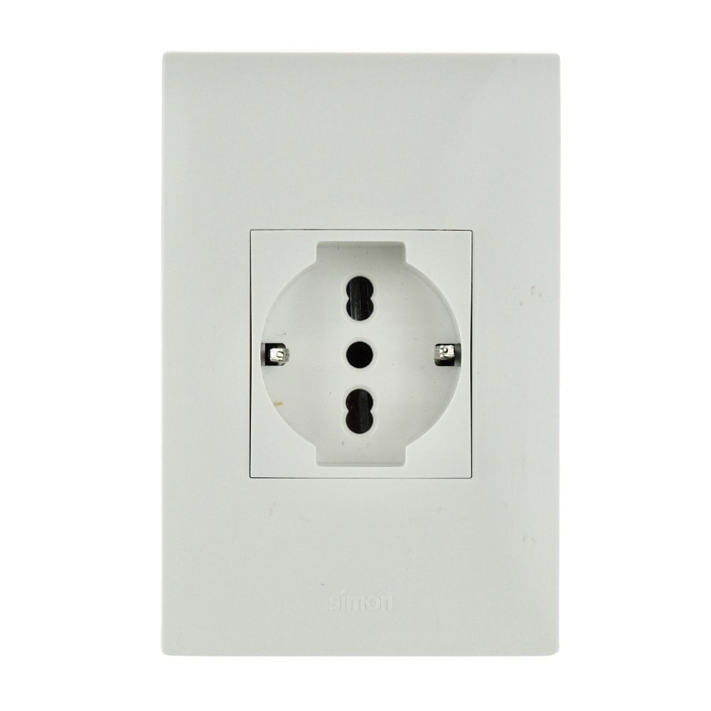 Tomacorriente Schuko S220 Blanco Simon