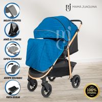 Coche Cuna De Lujo «VALENCIA GOLD» Original Blue