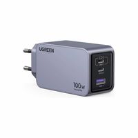 Cargador Ugreen 100w 2USB-C 1USB Gan +cable C Para Mac Color Gris X757 25873