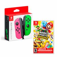 Controles Joy-Con Pink Green + Mario Party Jamboree