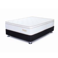 Cama Americana Valente 1.5 plazas Negro + 1 almohada viscoelastic + 1 protector