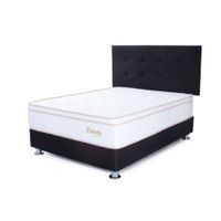 Dormitorio Valente 1.5 Plazas Negro + 1 Almohada Viscoelastic + 1 Protector