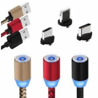 Cable Imantado Magnético 3 En 1 Android Tipo C Y Lightning