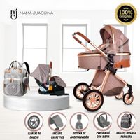 Coche Moisés de Lujo «GOLD LABELL» Con Portabebé Coffee